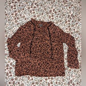Point Sur Floral on Brown Blouse